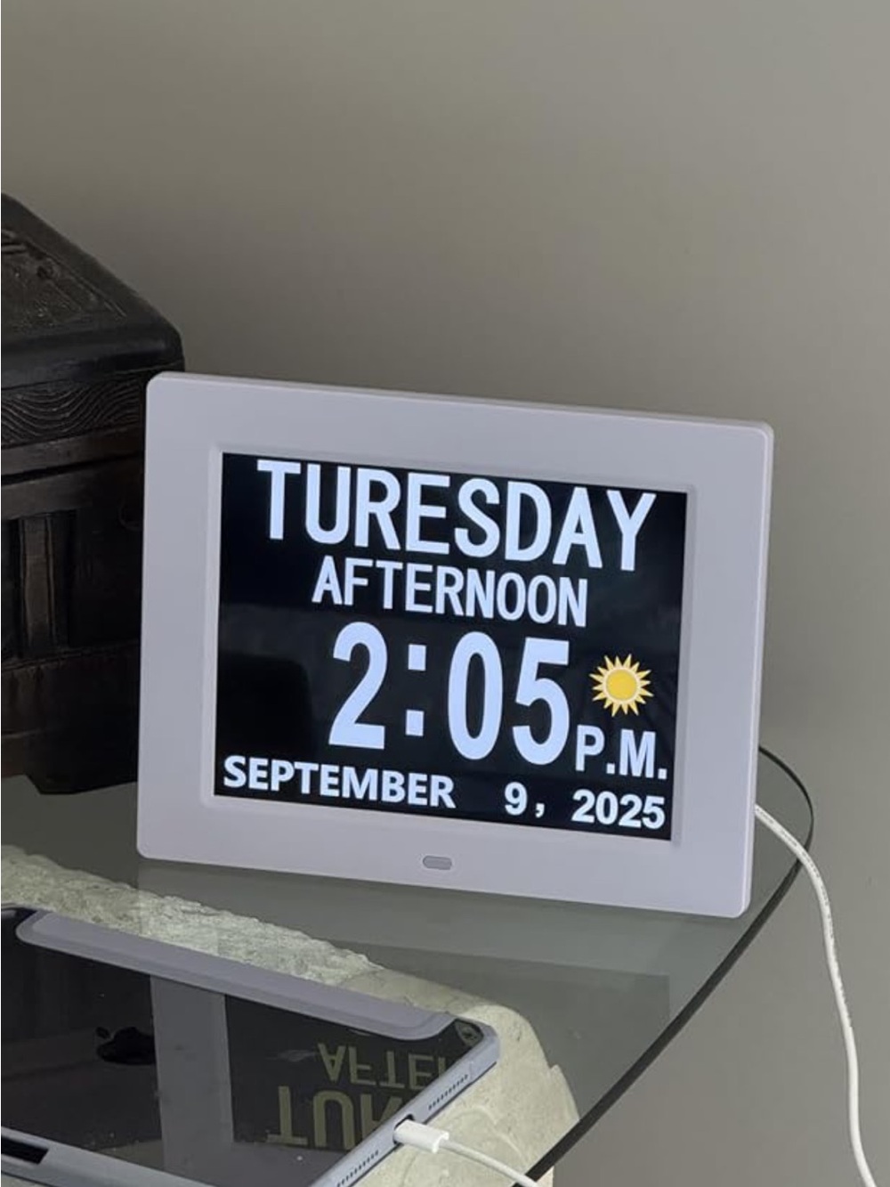 JALL 8" Digital Calendar Day Clock – Large Display with Date & Time